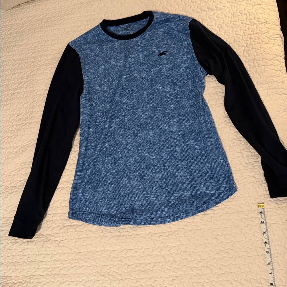 Hollister Blue and Black Long Sleeve Tee